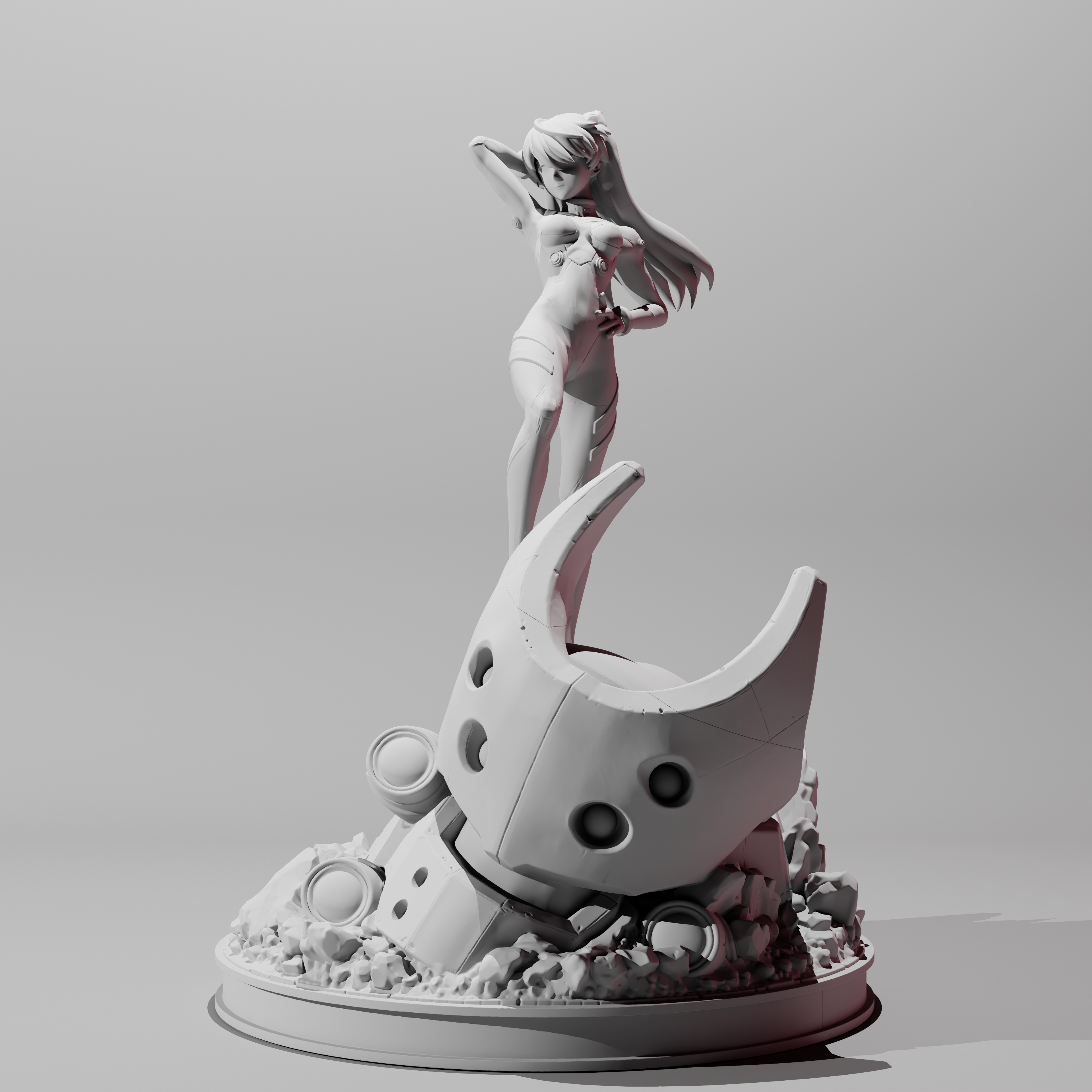 Neon Genesis Evangelion Inspired Crimson Pilot Figure Collectible Display