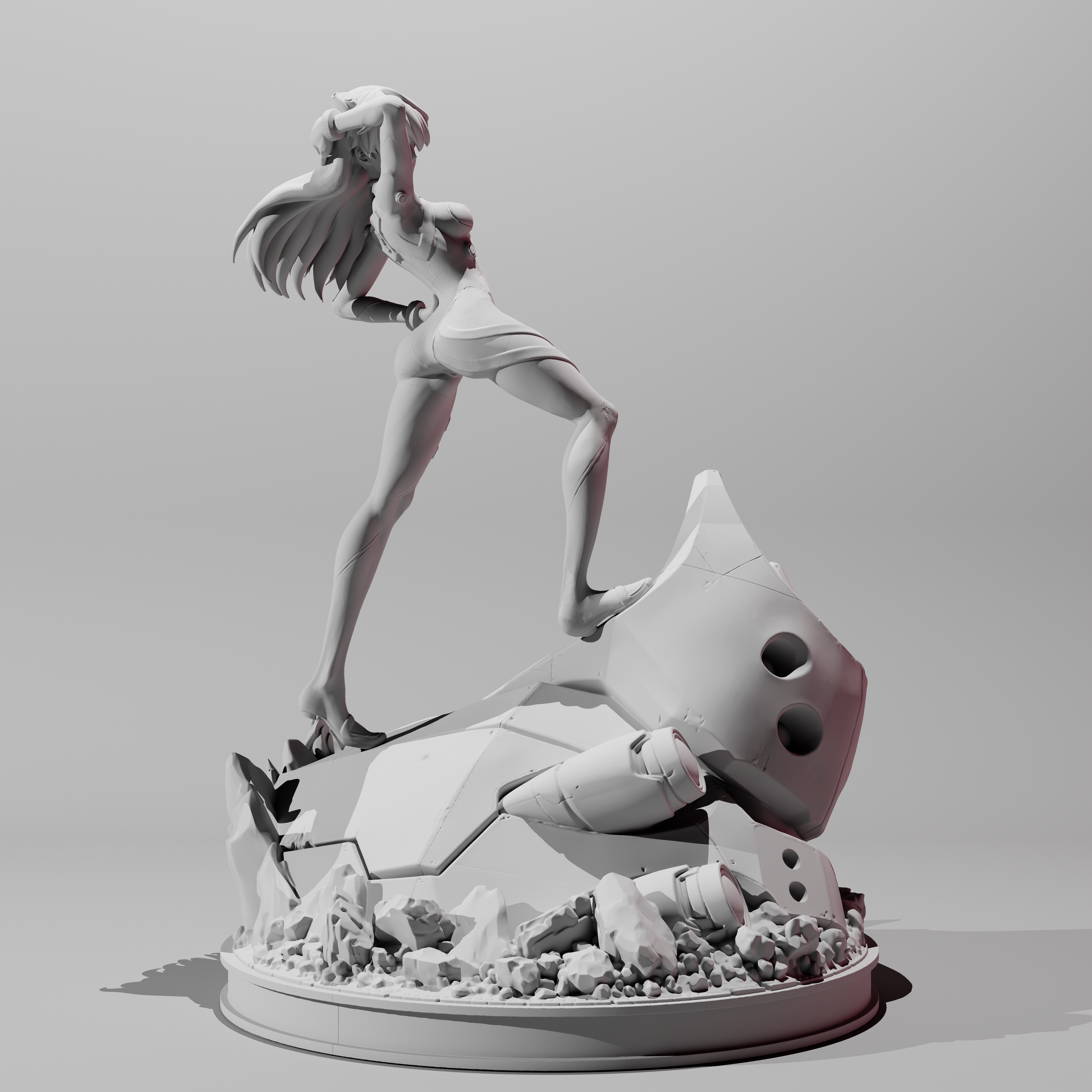 Neon Genesis Evangelion Inspired Crimson Pilot Figure Collectible Display
