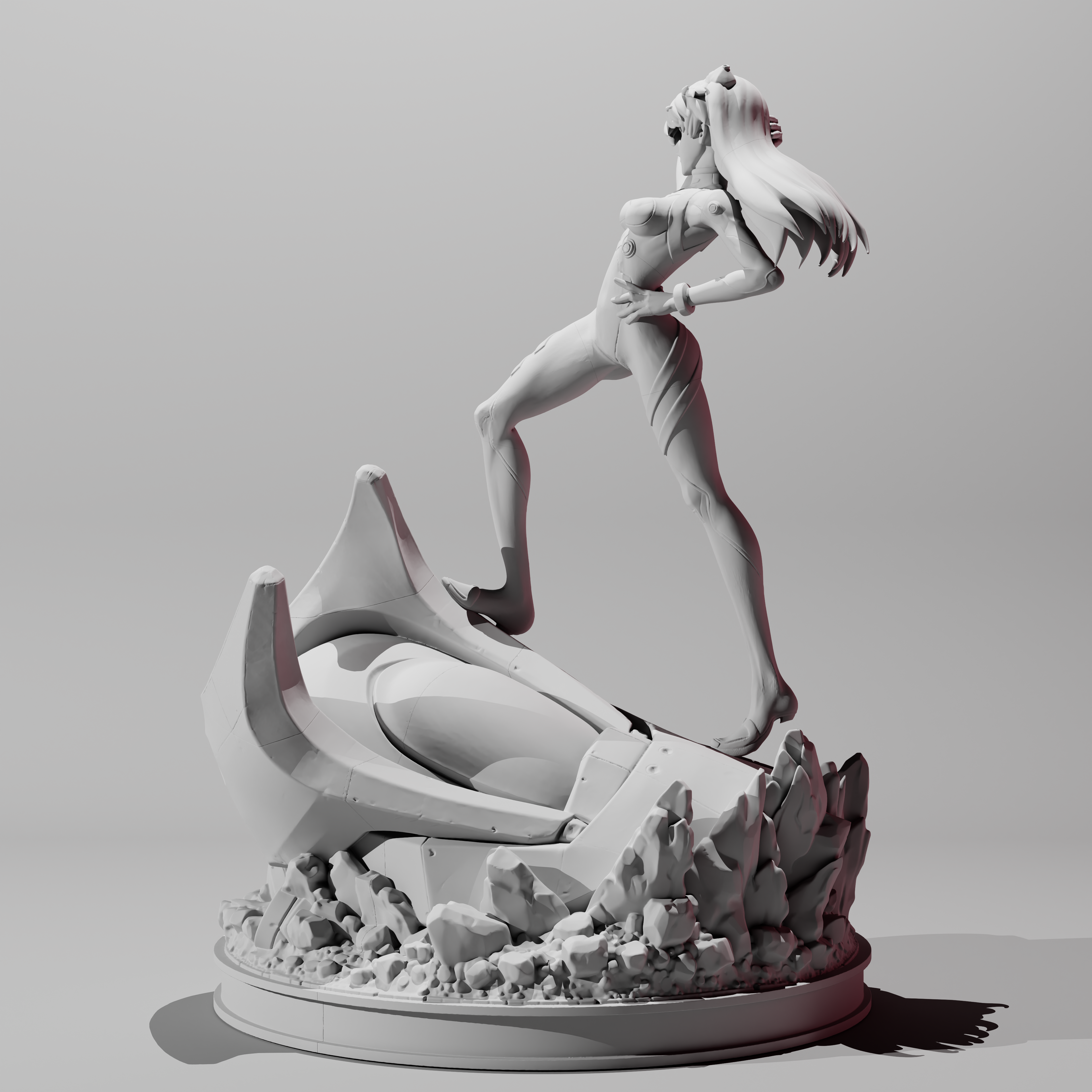 Neon Genesis Evangelion Inspired Crimson Pilot Figure Collectible Display